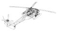 Helicopter outline. Military equipment