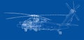 Helicopter outline. Military equipment Royalty Free Stock Photo