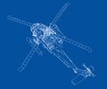 Helicopter outline. Military equipment Royalty Free Stock Photo