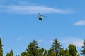 Helicopter over the taiga