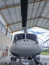 Helicopter in the hangar Royalty Free Stock Photo