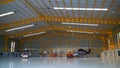 Helicopter parking in Hangar and prepare for fly by support team Royalty Free Stock Photo