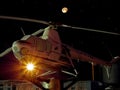 Helicopter on the pedestal. The open-air museum is near the airport of Salekhard city Royalty Free Stock Photo