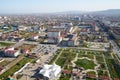 Helicopter photo of Grozny town on russian caucasus Royalty Free Stock Photo