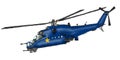 Helicopter PNG Transparent background,Mi 24 with blue body color