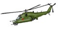 Helicopter PNG Transparent background,Mi 24 with green body color
