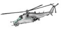 Helicopter PNG Transparent background,Mi 24 with green grey body color