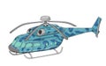 Helicopter Png Transparent background in military style color,sky camo.