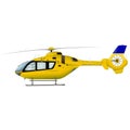 Helicopter. Rescue helicopter. Isolated helicopter. Yellow multitasking helicopter.