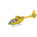 Helicopter. Rescue helicopter. Isolated helicopter. Yellow multitasking helicopter.