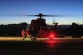 Helicopter rescue, night in Dolomites Royalty Free Stock Photo