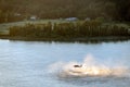 Helicopter rescue training operation on the Columbia river, Oregon. Royalty Free Stock Photo