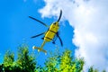 Helicopter rescue yellow mountain rescue alpine Royalty Free Stock Photo