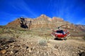 Helicopter in Rocky mountains