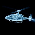 Helicopter rotor aircraft flying Aerospace Engineering Vehicle Transportation Flight Technology 3D wireframe render model Royalty Free Stock Photo