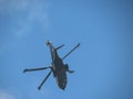 Helicopter rotorcraft diuring flight