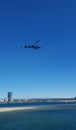 Helicopter Round Over The Ocean Royalty Free Stock Photo