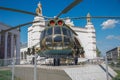 The helicopter of the Russian air force on the pedestal Royalty Free Stock Photo