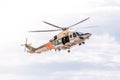 Helicopter of search and rescue service in action