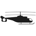 Helicopter sign illustration. Vector. Black icon on white background Royalty Free Stock Photo