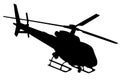 Helicopter silhouette in black isolated on white Royalty Free Stock Photo