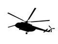 Helicopter, silhouette, isolated on white Royalty Free Stock Photo