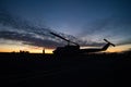 Helicopter silhouette uh1h Royalty Free Stock Photo