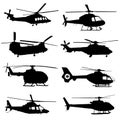 Helicopter Silhouette Vector Pack Royalty Free Stock Photo