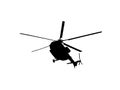 Helicopter silhouette on a white background