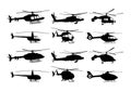 The helicopter silhouettes.