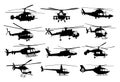 The helicopter silhouettes.