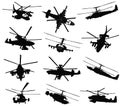 Helicopter silhouettes set