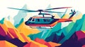 Helicopter Over Mountains Royalty Free Stock Photo