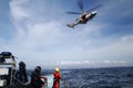 Helicopter of the Spanish Maritime Rescue Team Royalty Free Stock Photo