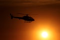 Helicopter Sunset Flight Royalty Free Stock Photo
