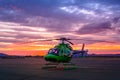 Helicopter during Sunset Royalty Free Stock Photo