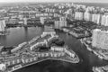 Helicopter sunset view of Miami Beach, Florida