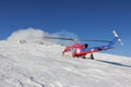 Helicopter at Mount Erebus in Antarctica