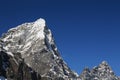 Helicopter tabuche peak from everest trek route Royalty Free Stock Photo