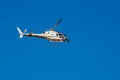 Helicopter of TVE above the cycling race La Vuelta, Avila, Spain