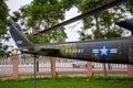 Helicopter UH-1H used in Vietnam war, in Quang Tri museum Royalty Free Stock Photo