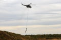 Helicopter of Ukrainian National Guard with servicemen during the tactical-special drills .