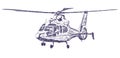 Helicopter hand drawn