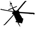 Helicopter vector silhouette Royalty Free Stock Photo