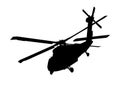 Helicopter vector silhouette Royalty Free Stock Photo