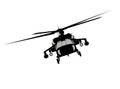 Helicopter vector silhouette Royalty Free Stock Photo