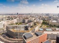 Helicopter view of Berlin skyline