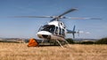 Helicopter view of fire control during an exercise to simulate fire containment Royalty Free Stock Photo