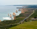 Helicopter view of Great Ocean Road - Australia Royalty Free Stock Photo