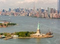 Helicopter view of Statue of Liberty, NYC Royalty Free Stock Photo